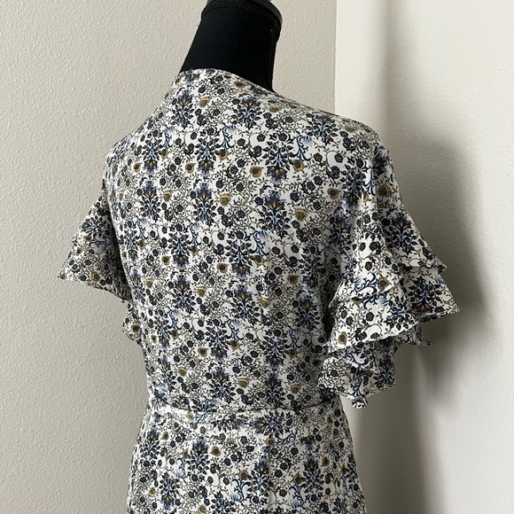 Max Studio Floral Wrap Hi-Low Ruffled Maxi Dress - Picture 6 of 7